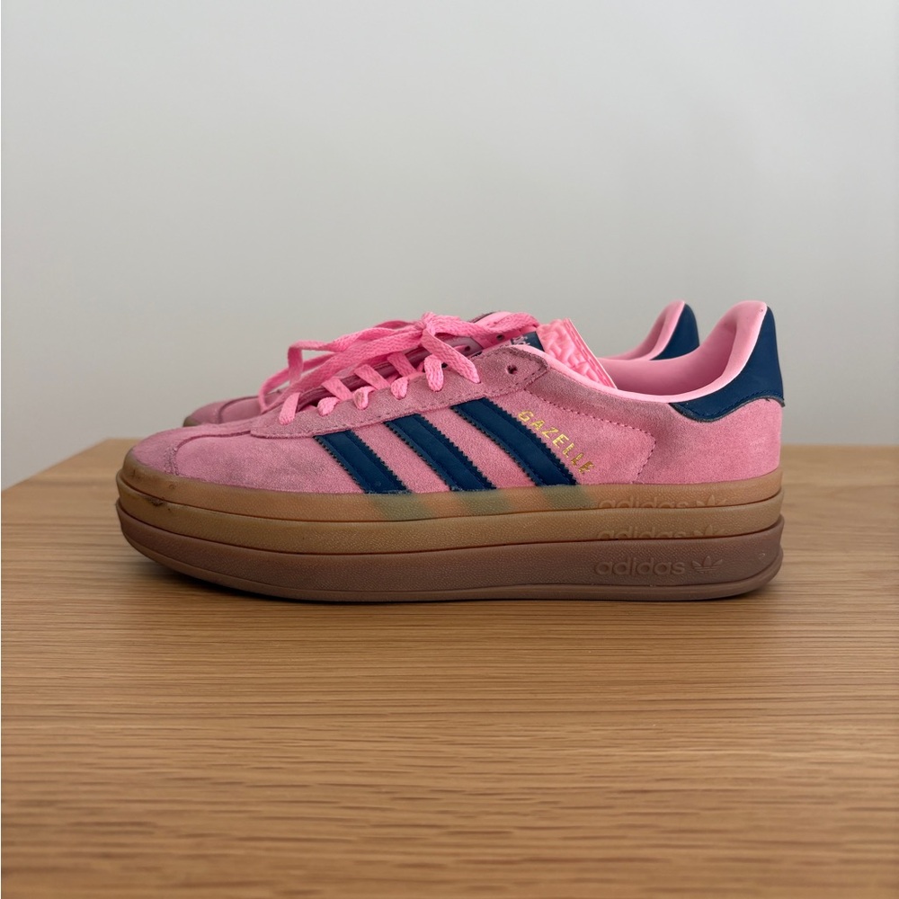 Adidas Women's Pink and Navy Sneakers- gazelle